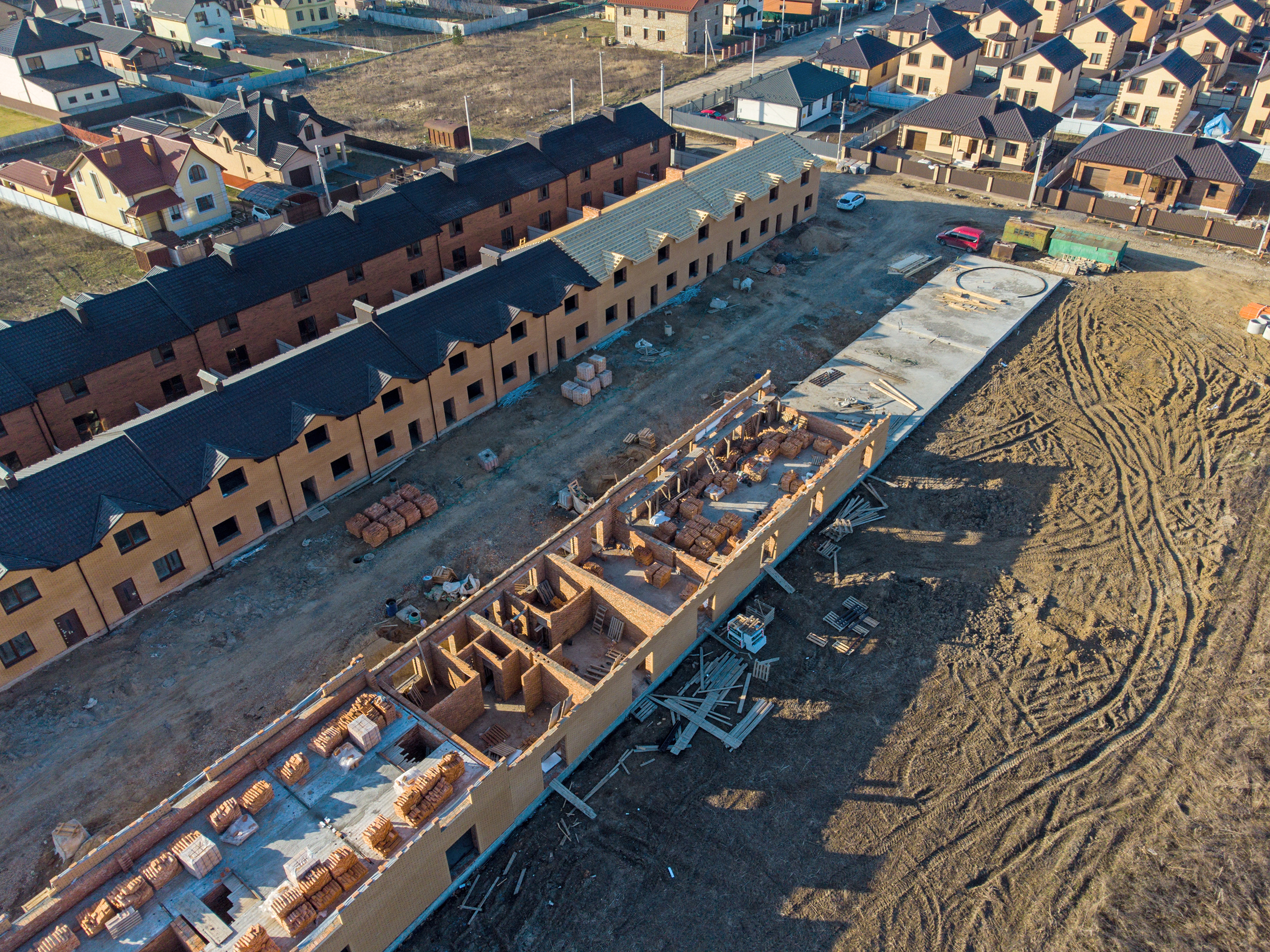 Street of New Build Homes Being Built