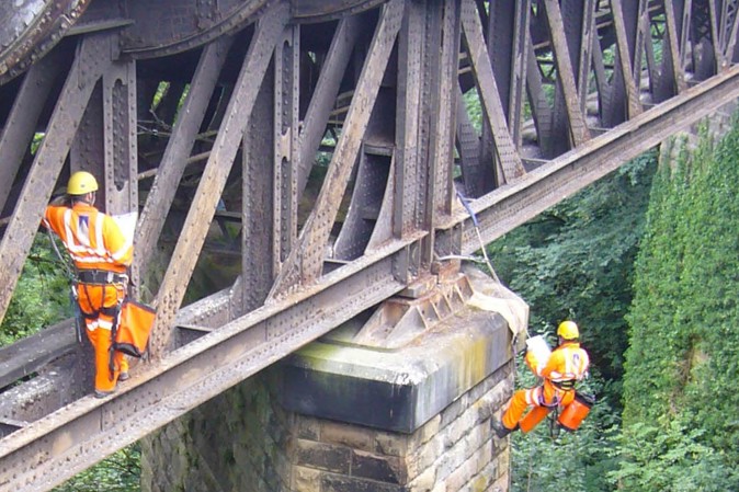 Inspecting A Rail Bridge