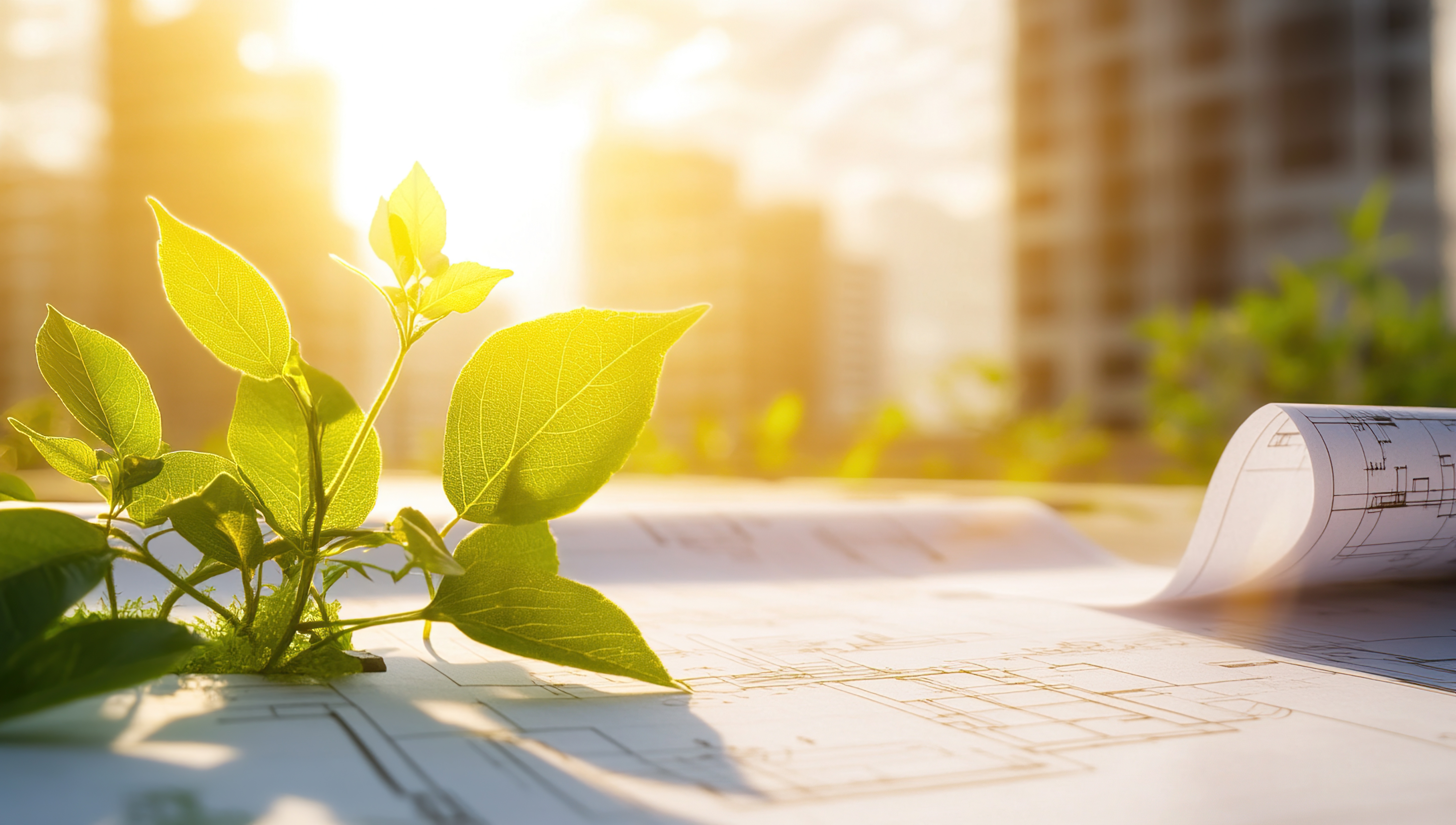 BREEAM - leaves over building plans