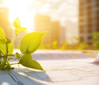 BREEAM - leaves over building plans