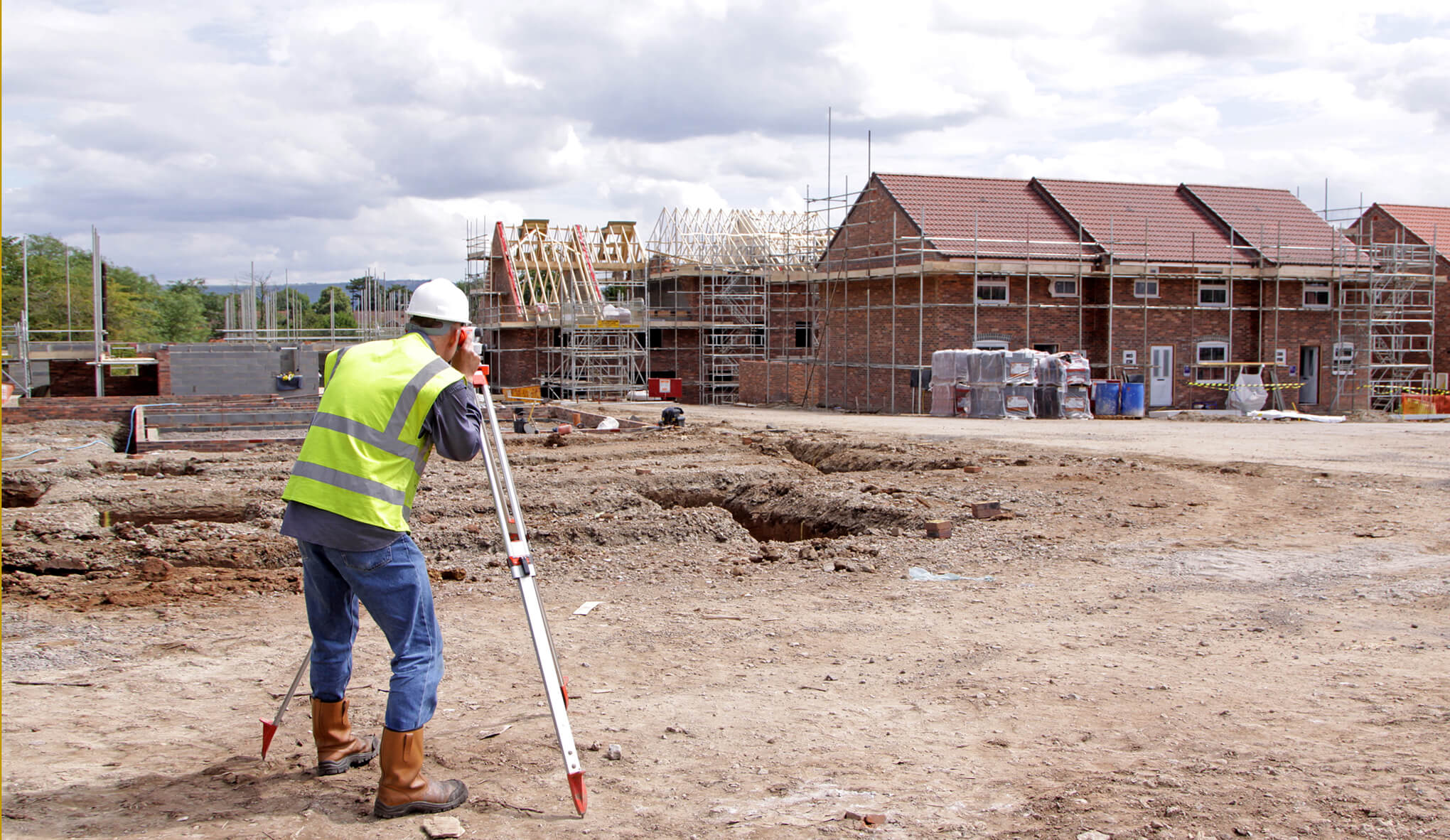 a workman on a construction site